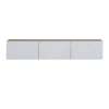 PLISK - Brown and White Three Compartment Floating TV  Console - Image 8