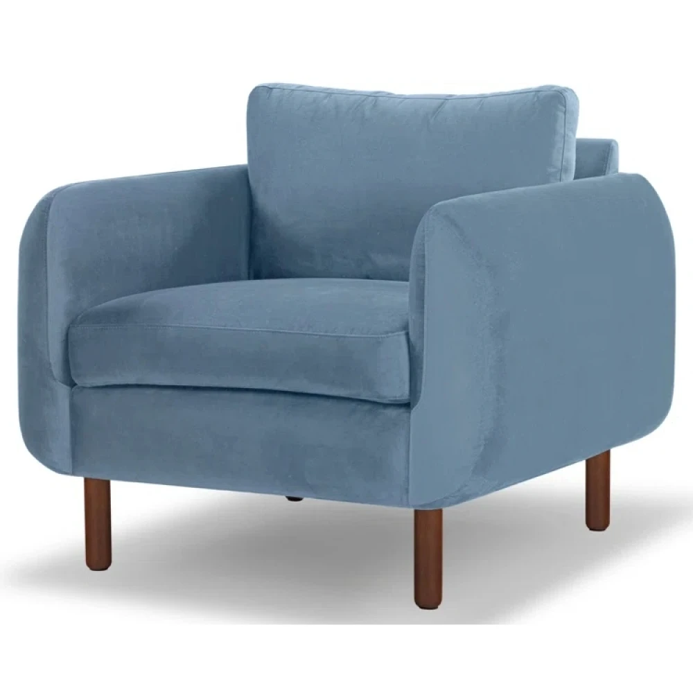 ORHAN - Dust Blue Round Arm Sofa Chair
