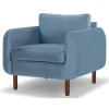 ORHAN - Dust Blue Round Arm Sofa Chair