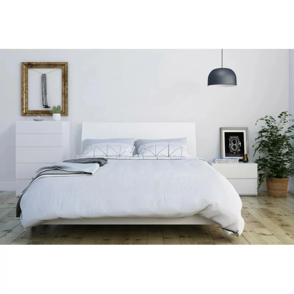 XANDER - White Queen Size Four Pieces Bedroom Set