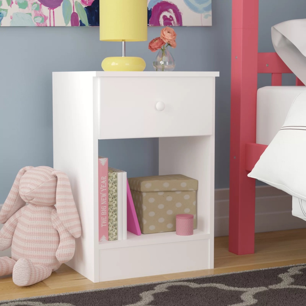 CENTAUR- Single Drawer Nightstand with Open Shelf