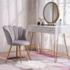 CLARA - Petal Shaped Vanity Chair in Lavender grey Color