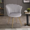CLARA - Petal Shaped Vanity Chair in Lavender grey Color - Image 3