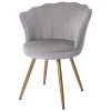 CLARA - Petal Shaped Vanity Chair in Lavender grey Color - Image 4