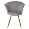 CLARA - Petal Shaped Vanity Chair in Lavender grey Color - Image 5