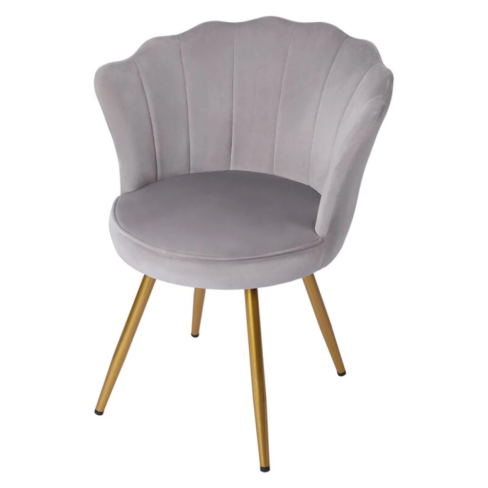 CLARA - Petal Shaped Vanity Chair in Lavender grey Color - Image 6