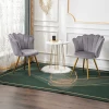 CLARA - Petal Shaped Vanity Chair in Lavender grey Color - Image 7