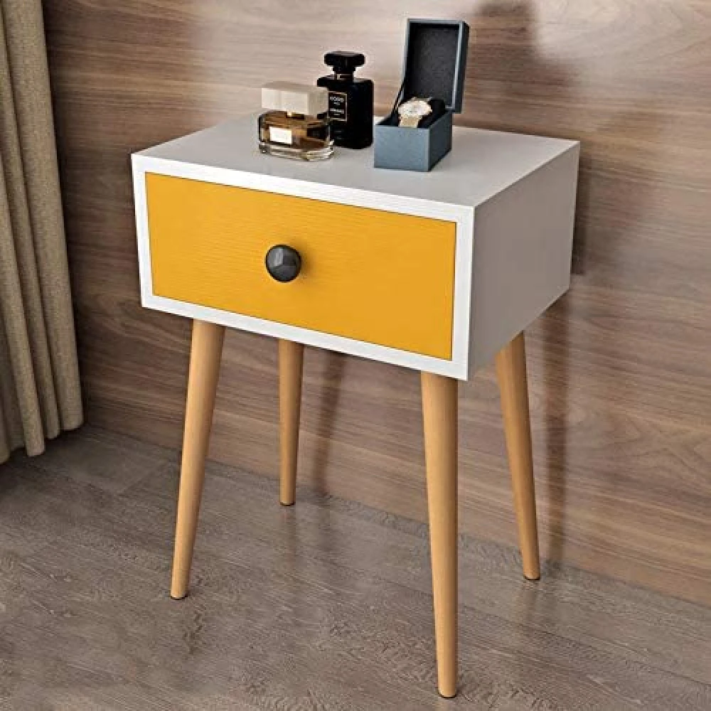 ARTIFAKT - White & Yellow Kids Nightstand