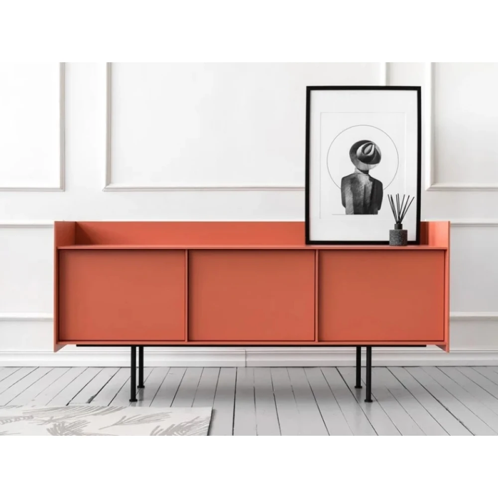 COLIN - Contemporary Style Orange Colored Side Board - Image 3