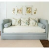 RIE - Grey Blue Backless Daybed with Two Neck Pillows
