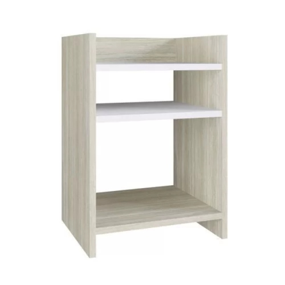 USHER - White & Oak Brown Open Shelf Kids Nightstand - Image 2