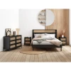KIP - Black Cane Paneled Four piece Bedroom Set