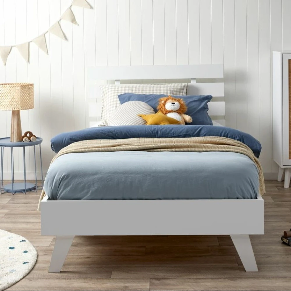 CRIANCA - Panel headboard Teen Single Bed in White