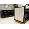BRADLEY - Black Baby Crib with Velvet Fabric Upholstery Side Panels - Image 3