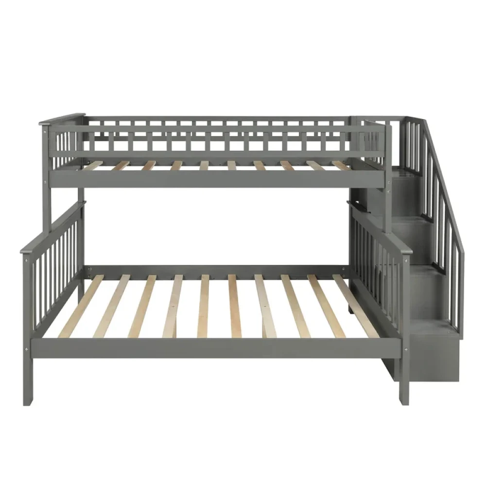 ESME - Grey Bunk Bed with Side Shelves - Image 5