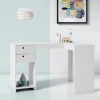 TRAASEN - L Shaped Workplace Desk White