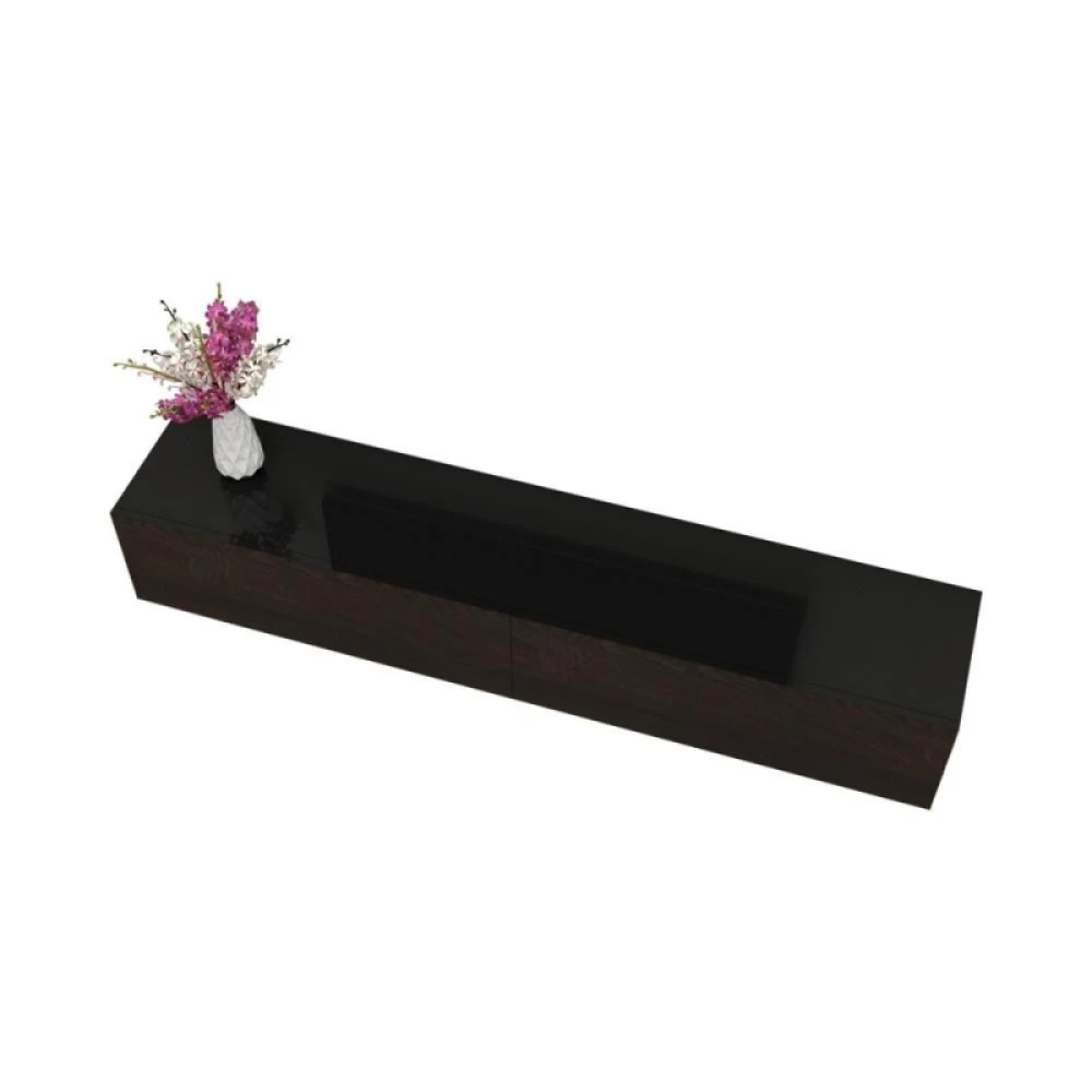 VELUDA - Black High Gloss Finish Floating TV Console - Image 5