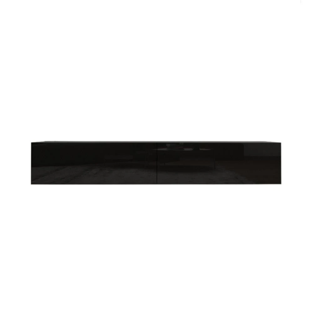 VELUDA - Black High Gloss Finish Floating TV Console - Image 3