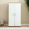 DECINUM - Oak & White Two Door Shoe Storage Cabinet