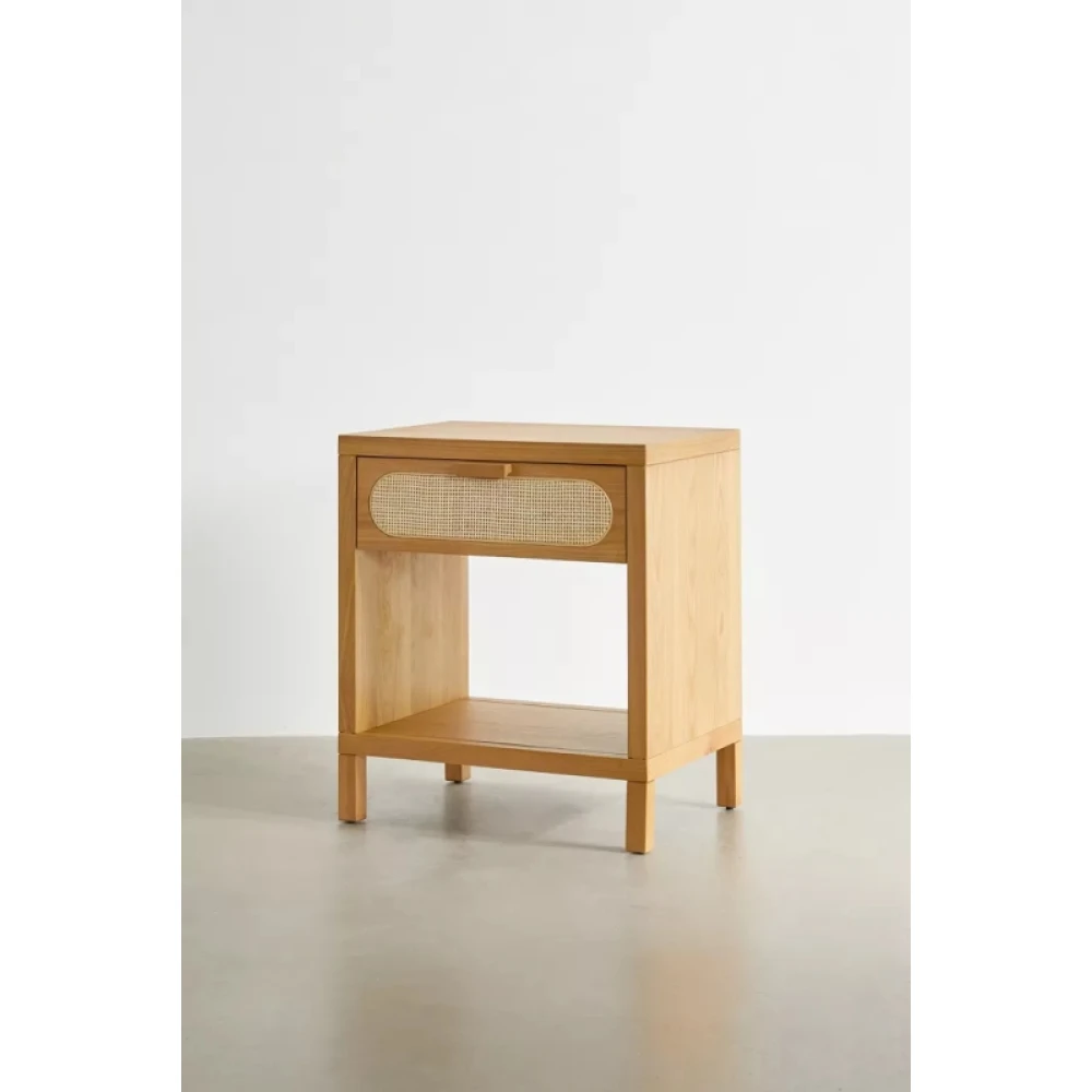 AHU - Oak Nightstand with Cane Work Drawer - Image 3