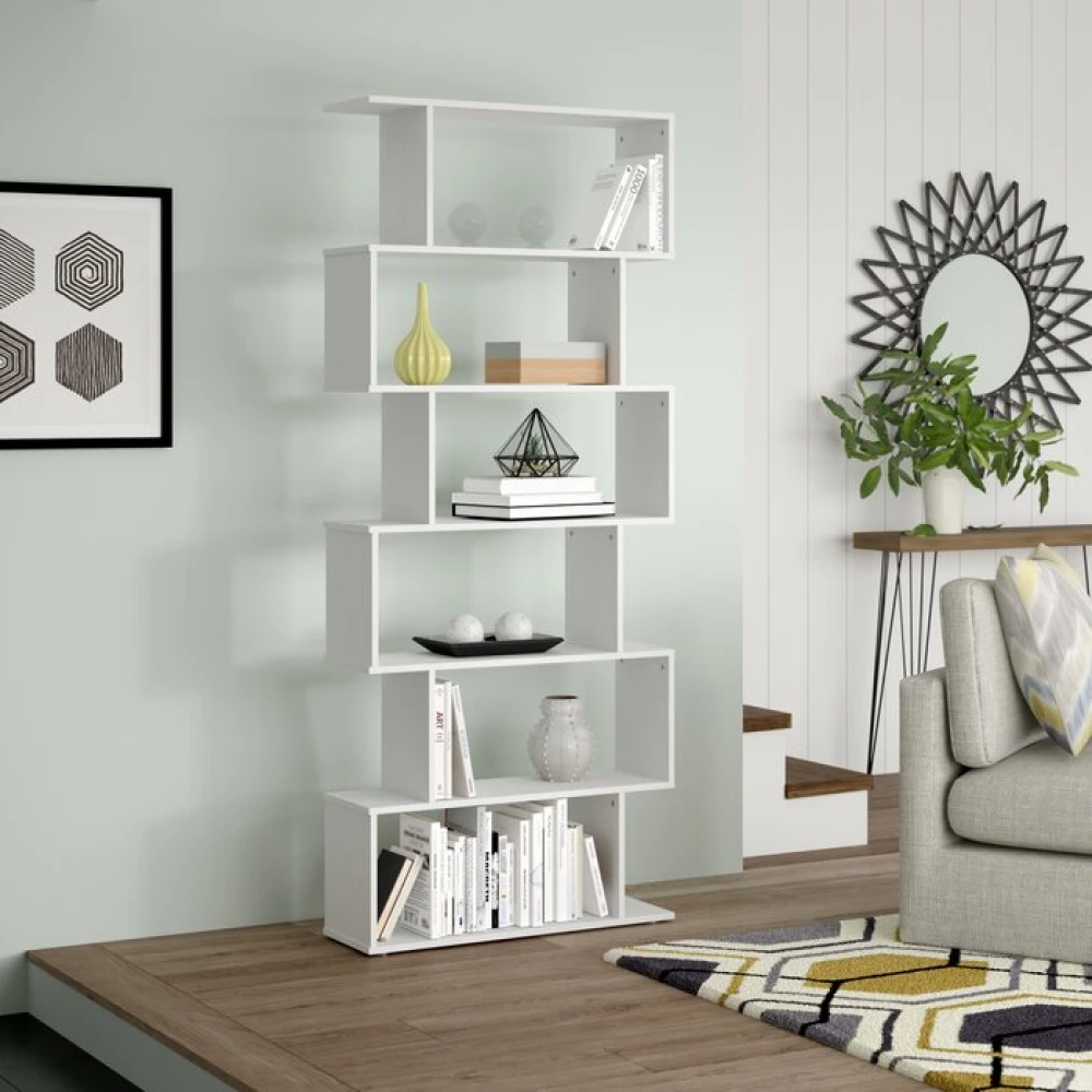 SALLENA - Corner Rectangular Shelf Bookcase