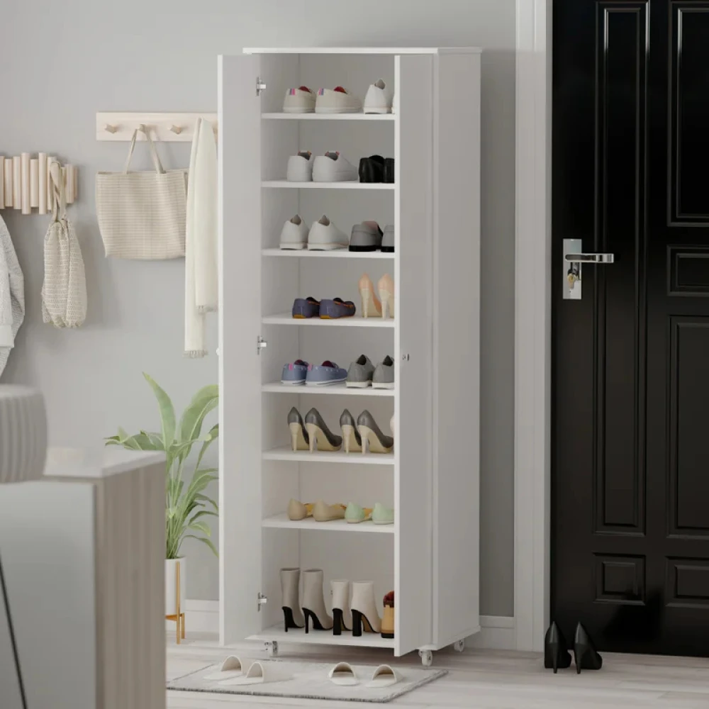 MAGNOLIA - White Two Door Shoe Storage Cabinet - Image 2
