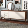 SIGMAT - White & Walnut Brown Matt Lacquer Finish Side Board - Image 6