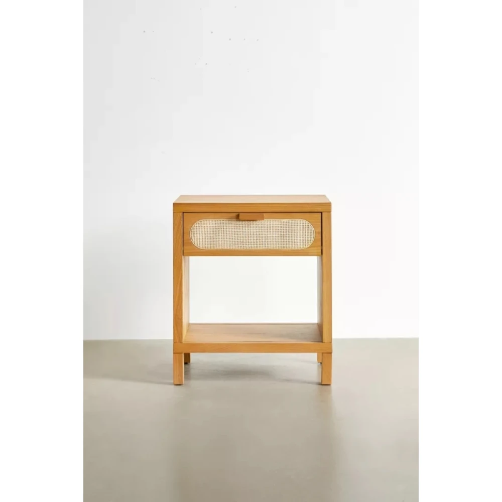 AHU - Oak Nightstand with Cane Work Drawer - Image 2