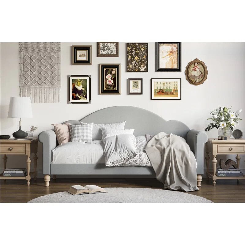 ANDREA - Grey Victorian Style Daybed