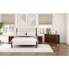 DOZY - Brown & Off White Mid Century Style Bedroom Set