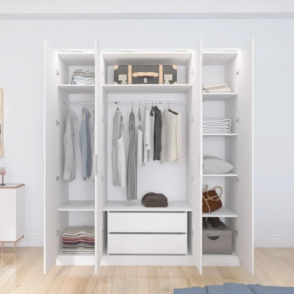 AKER - Modern Wardrobe with Full Length Mirror Doors - Image 6