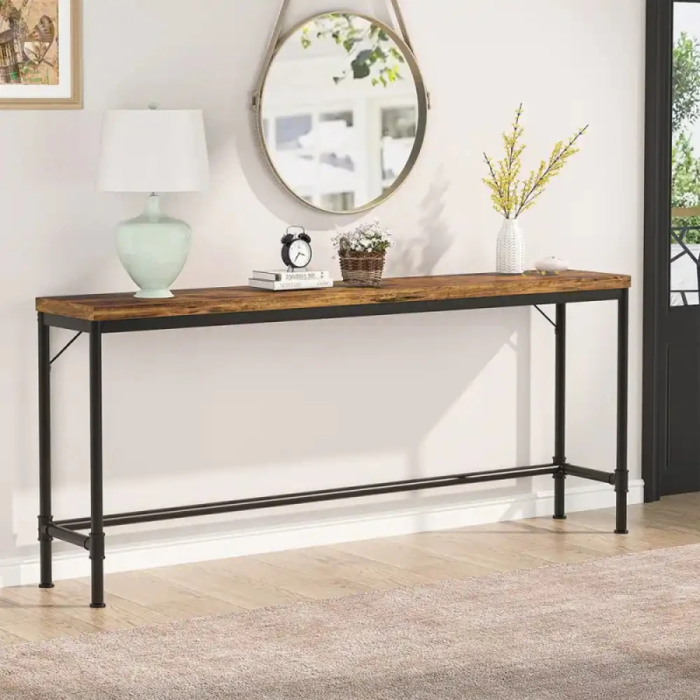 AVIS - Industrial Style Long Metallic Frame Console Table - Image 3