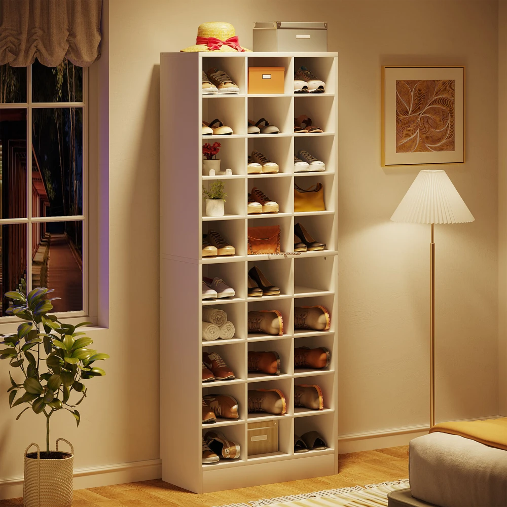 CUBBIES - Thirty Cube White Shoe Rack