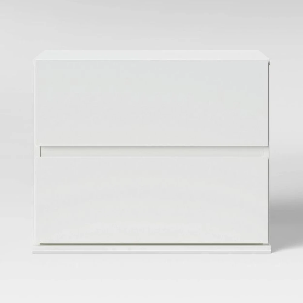 ALICE - Double Drawer Side Table White