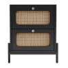 KIP - Black Cane Paneled Four piece Bedroom Set - Image 5