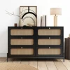 KIP - Black Cane Paneled Four piece Bedroom Set - Image 7