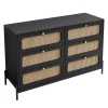 KIP - Black Cane Paneled Four piece Bedroom Set - Image 6
