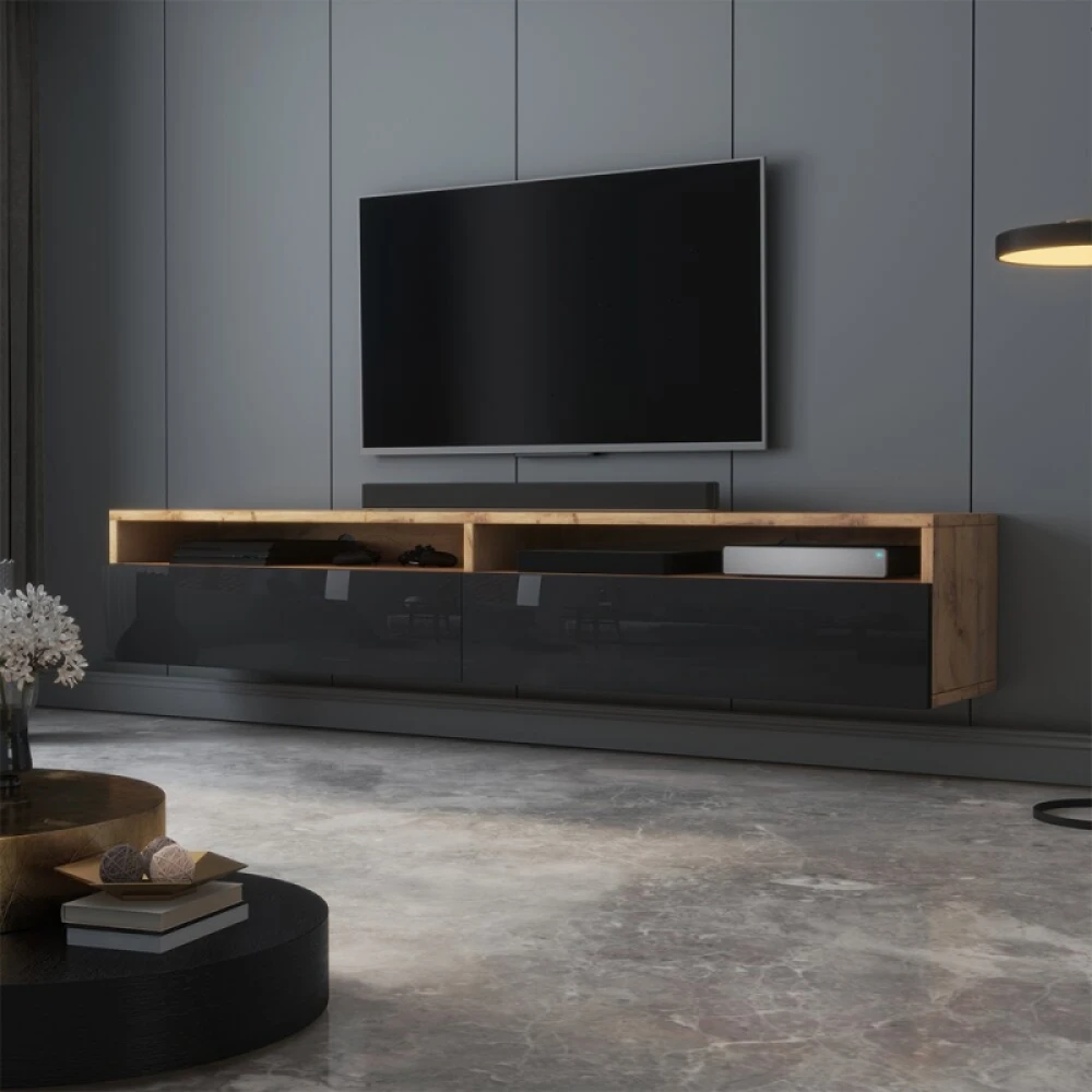 BLAIR - Brown & Black Media Display TV Console - Image 2