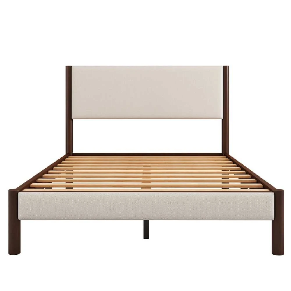 DOZY - Brown & Off White Mid Century Style Bedroom Set - Image 3