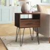 SQUAR- Dark Brown Compact Nightstand with Hairpin Legs