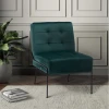 LEVENT - Green Velvet with Black Metallic Frame Accent Chair