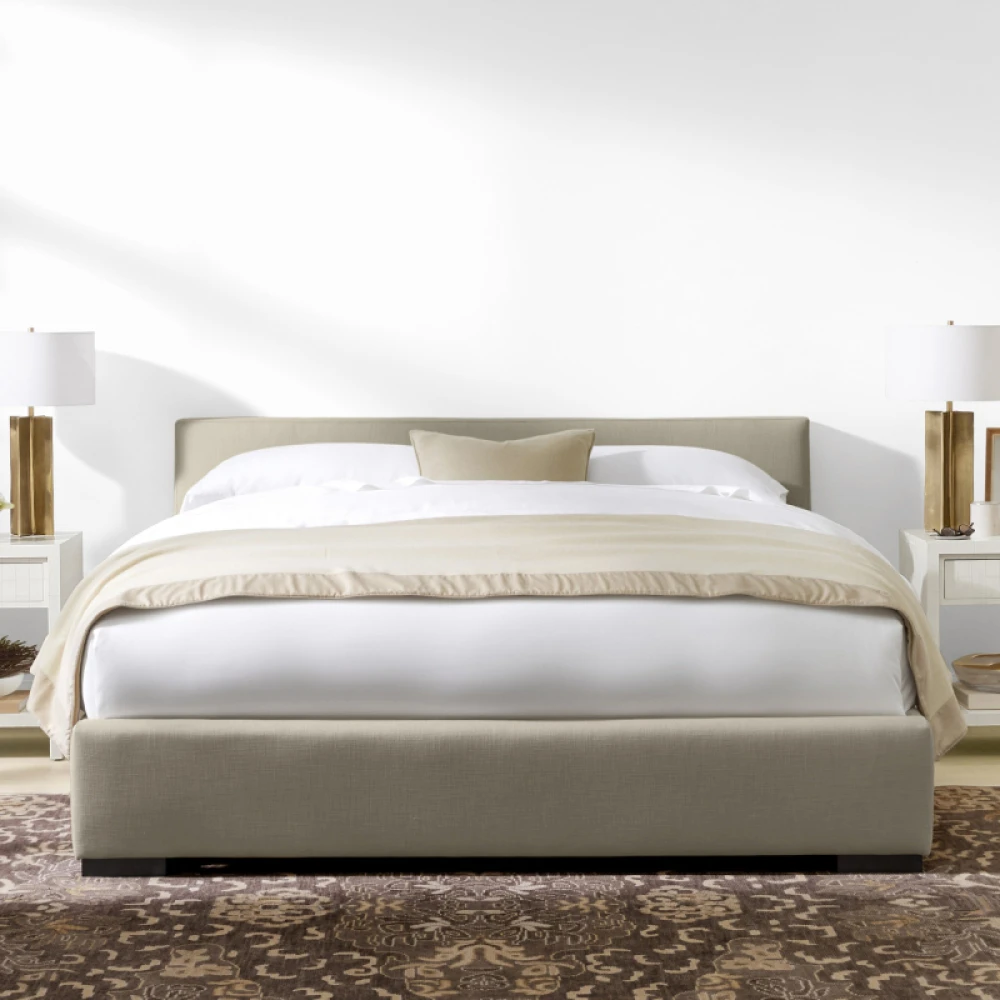 CREAK - Ivory Contemporary Style King Size Bed - Image 4