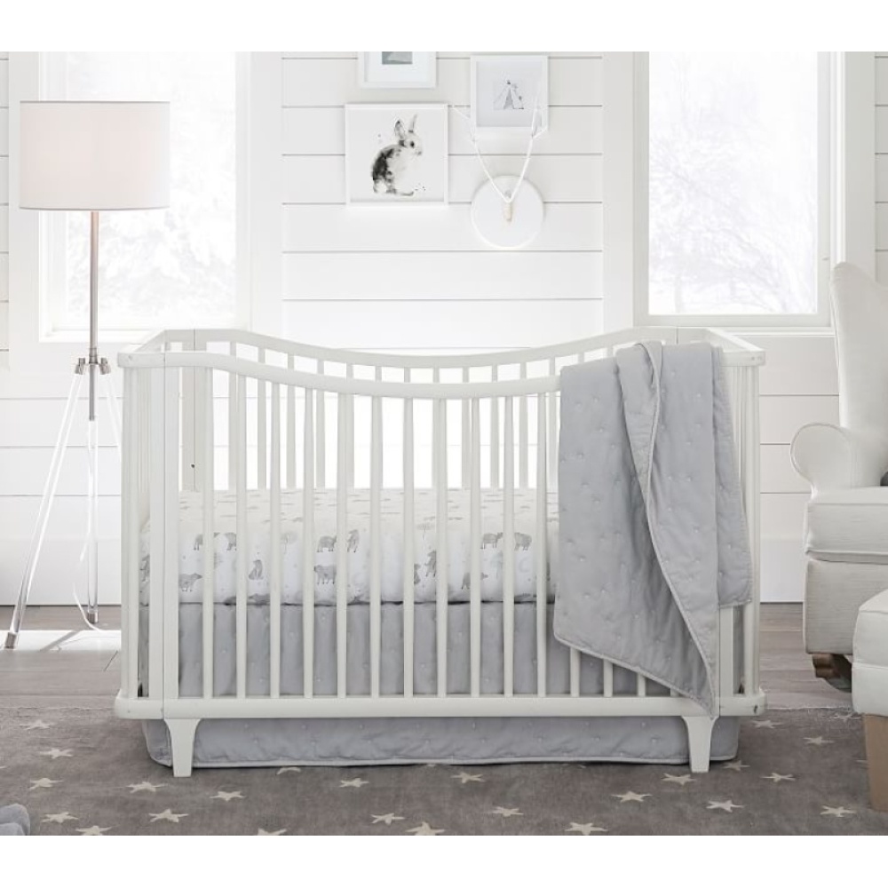 LARA - White Curved Railing Baby Crib - Image 2