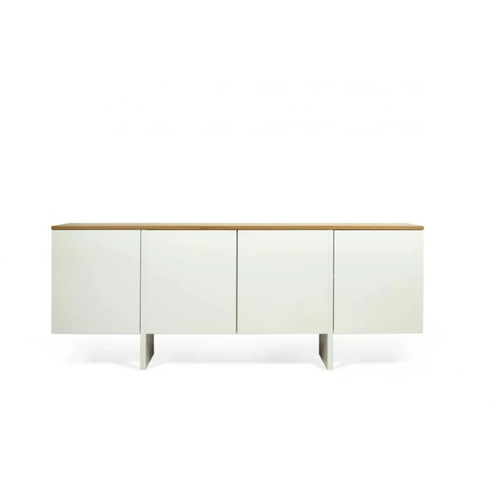 DRESSEN - Oak Brown & White Cabinet Storage Side Board - Image 2