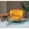 SARA - Yellow Shell Back Cocktail Chair