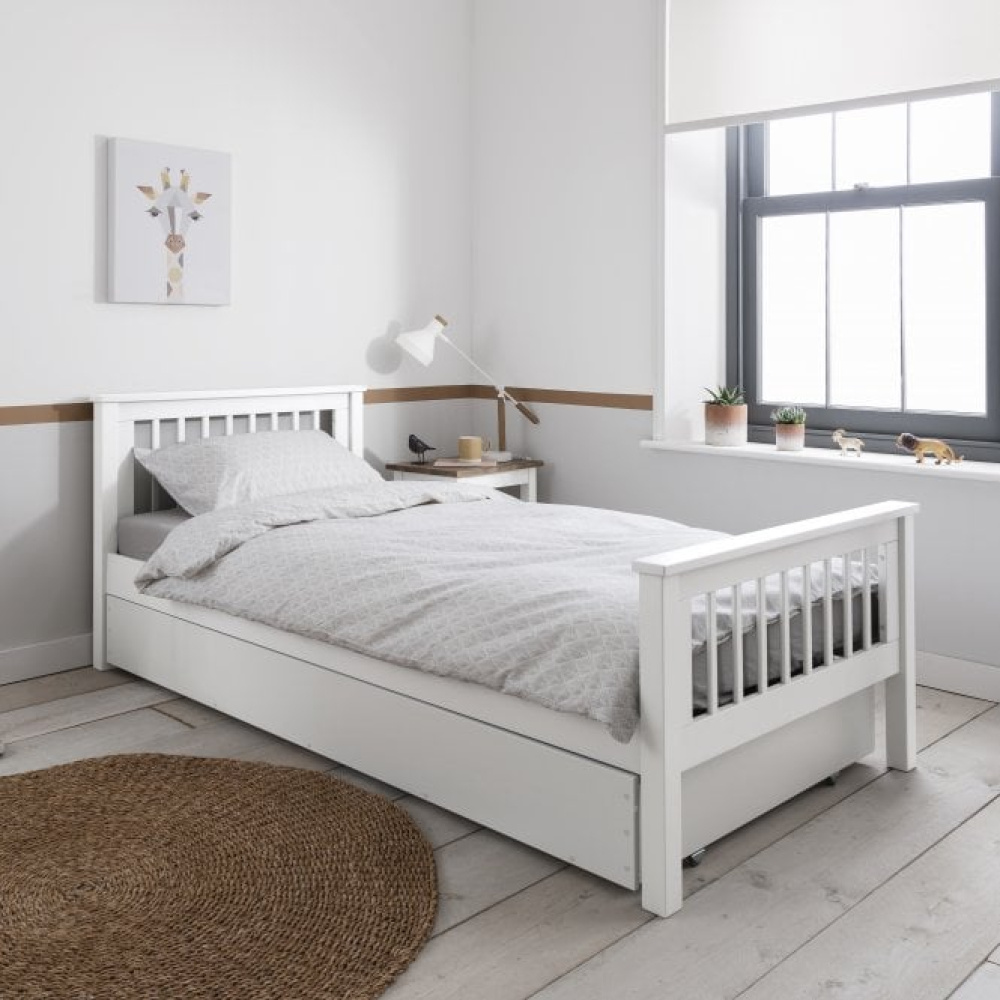 ARES -White Slatted Mission style  Teen Bed