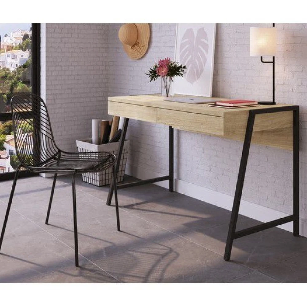 SCRIVERE - Writing Desk with Angled Metallic Base