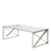 MONTOYA - Coffee Table X Shape Stainless Steel Base - Image 2