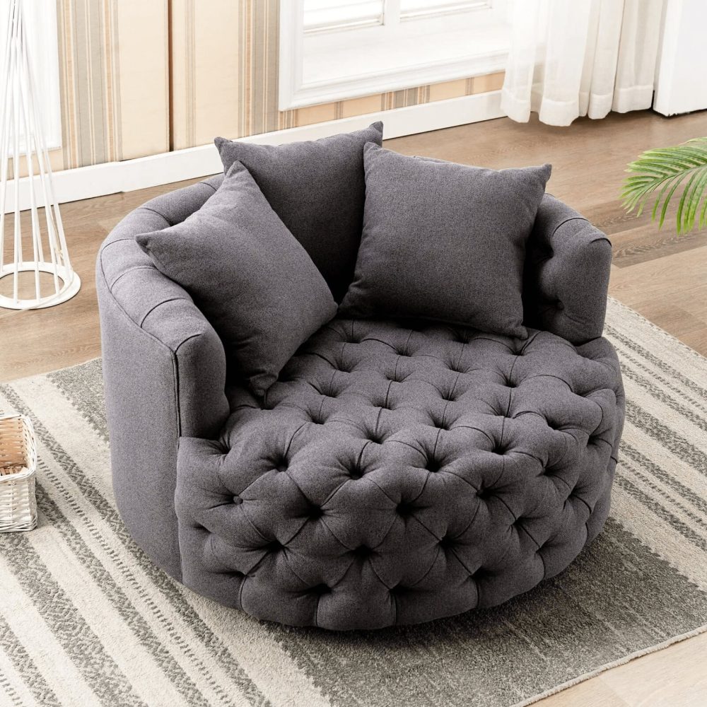 MONTRE - Dark Grey Round Barrel Chair