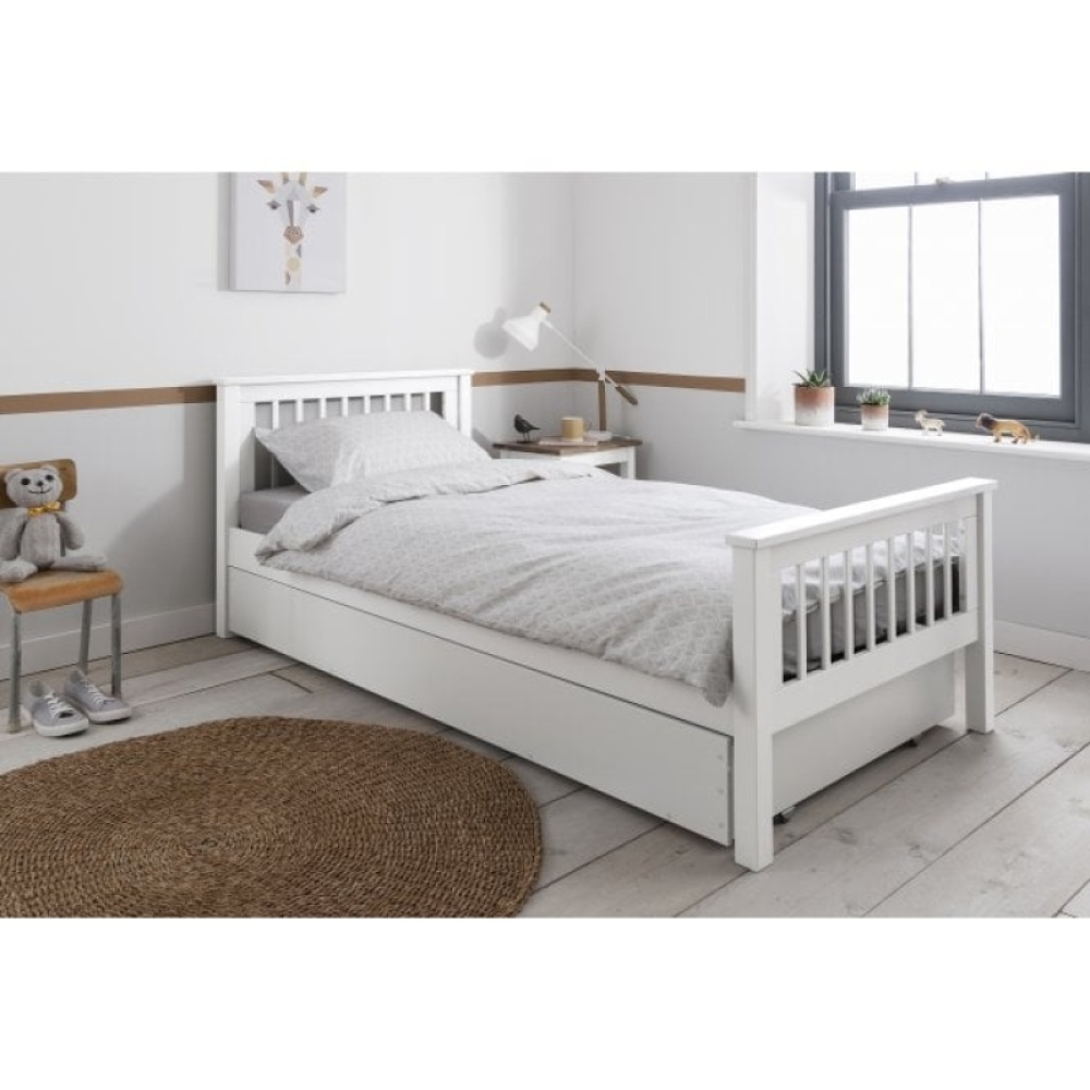 ARES -White Slatted Mission style  Teen Bed - Image 2